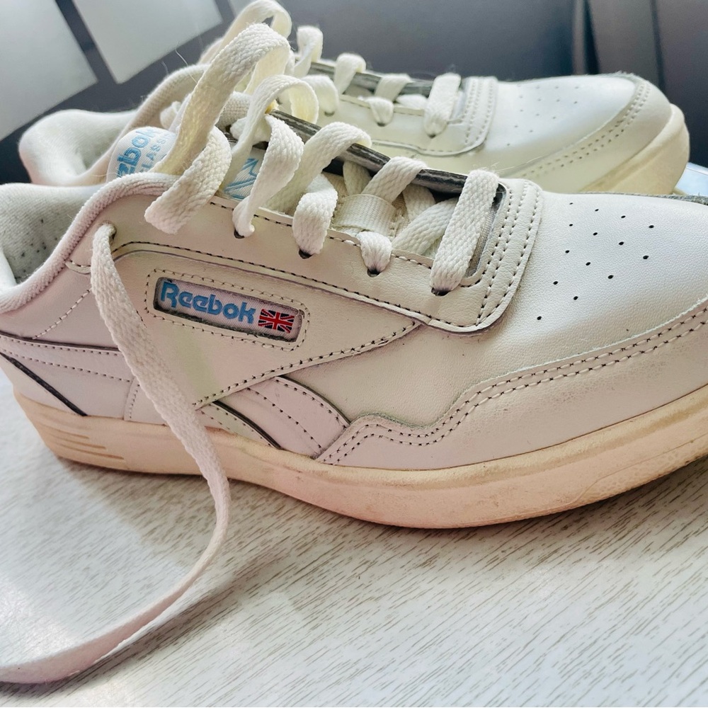 Reebok Cream and Blue Sneakers
